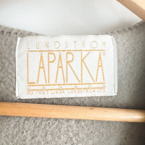 Vintage Linda Lundstrom La Parka Light Grey Classic Wool Short Parka M/L - Picture 6 of 10